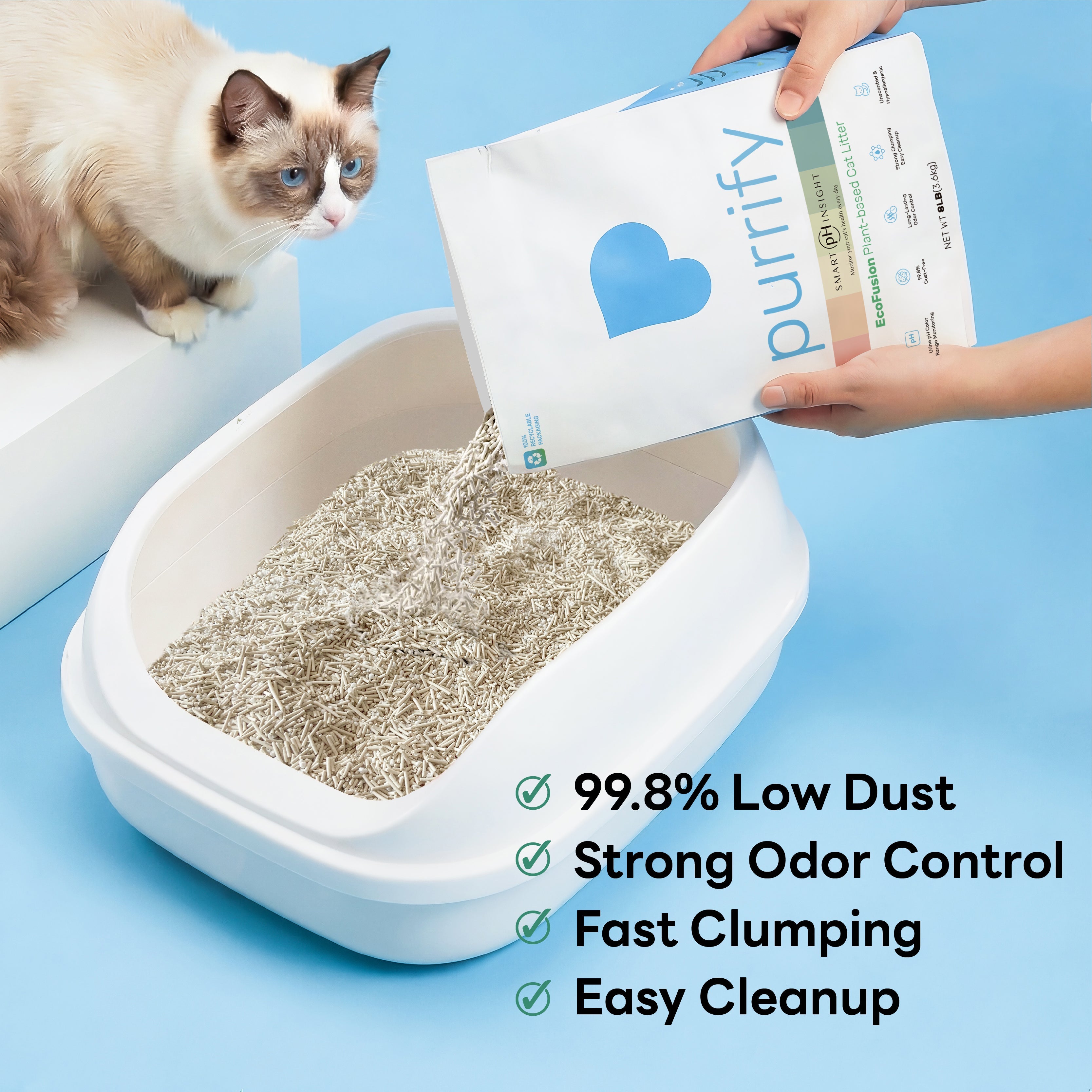 Purrify Health Monitoring Cat Litter Color Changing Clumping Low Dust