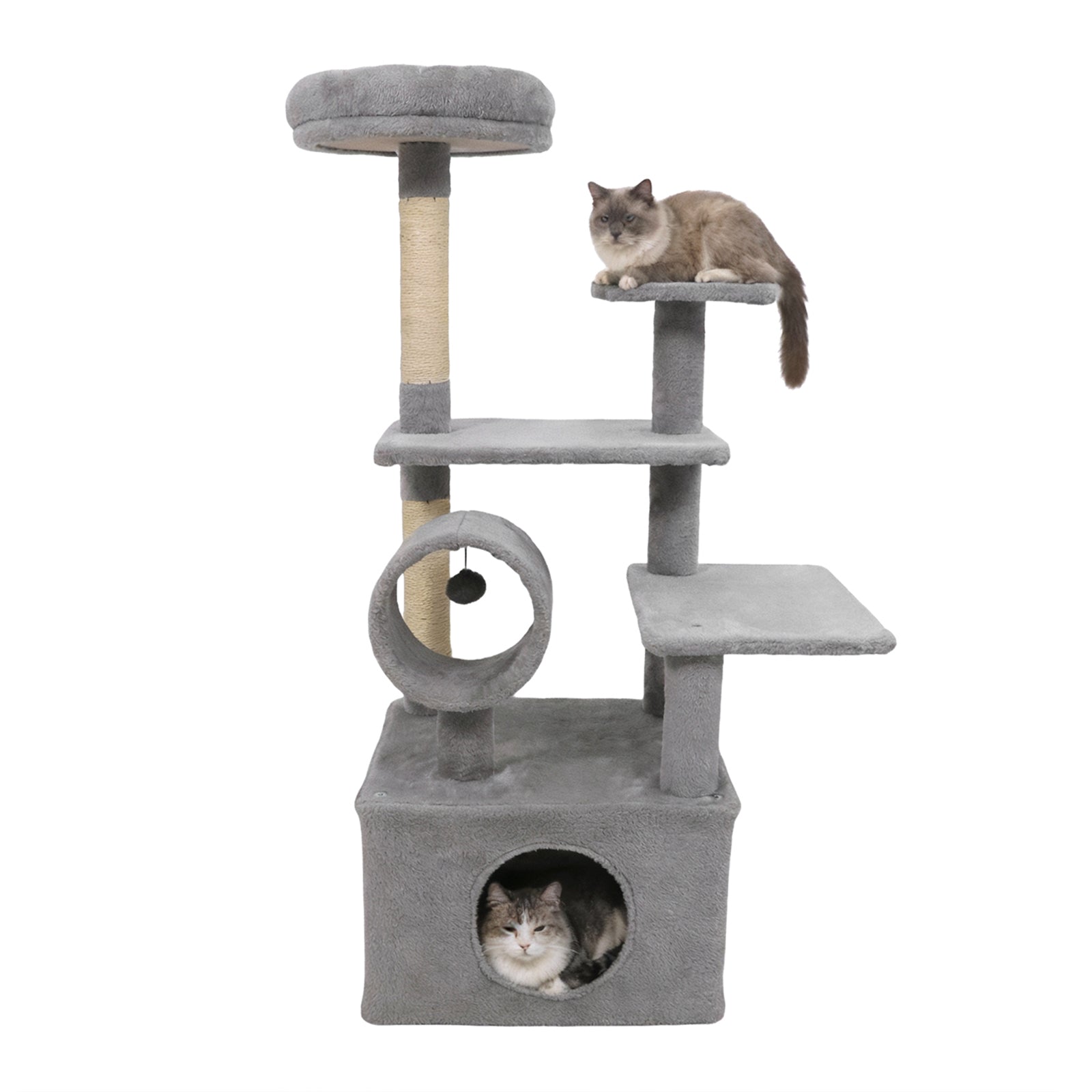 48 Inches Tall Cat Tree Multi-Level Kitten Tower with Large Condo Padded Top Perch