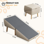 Dog Stairs for Small Dogs and Cats, Foldable 2-in-1 Wooden Pet Steps