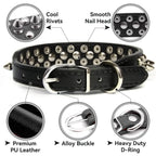 Small Spiked Black Dog Cat Collar For Small Medium Dogs Boy Male - Adjustable Studded Puppy Collars - Soft Padded Punk Leather Dog Collar For Chihuahua French Bulldog Pug