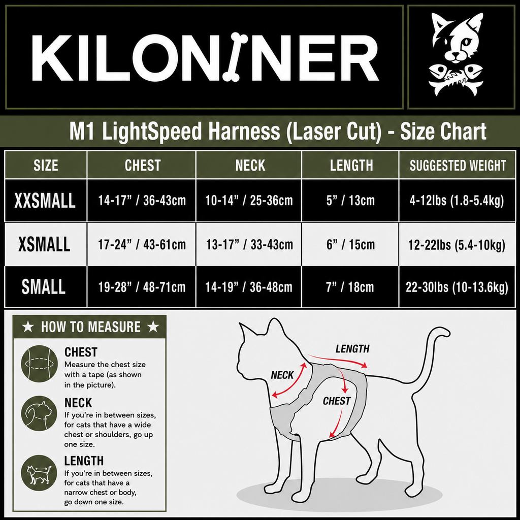 K9R - M1 Lightspeed Harness for Cats