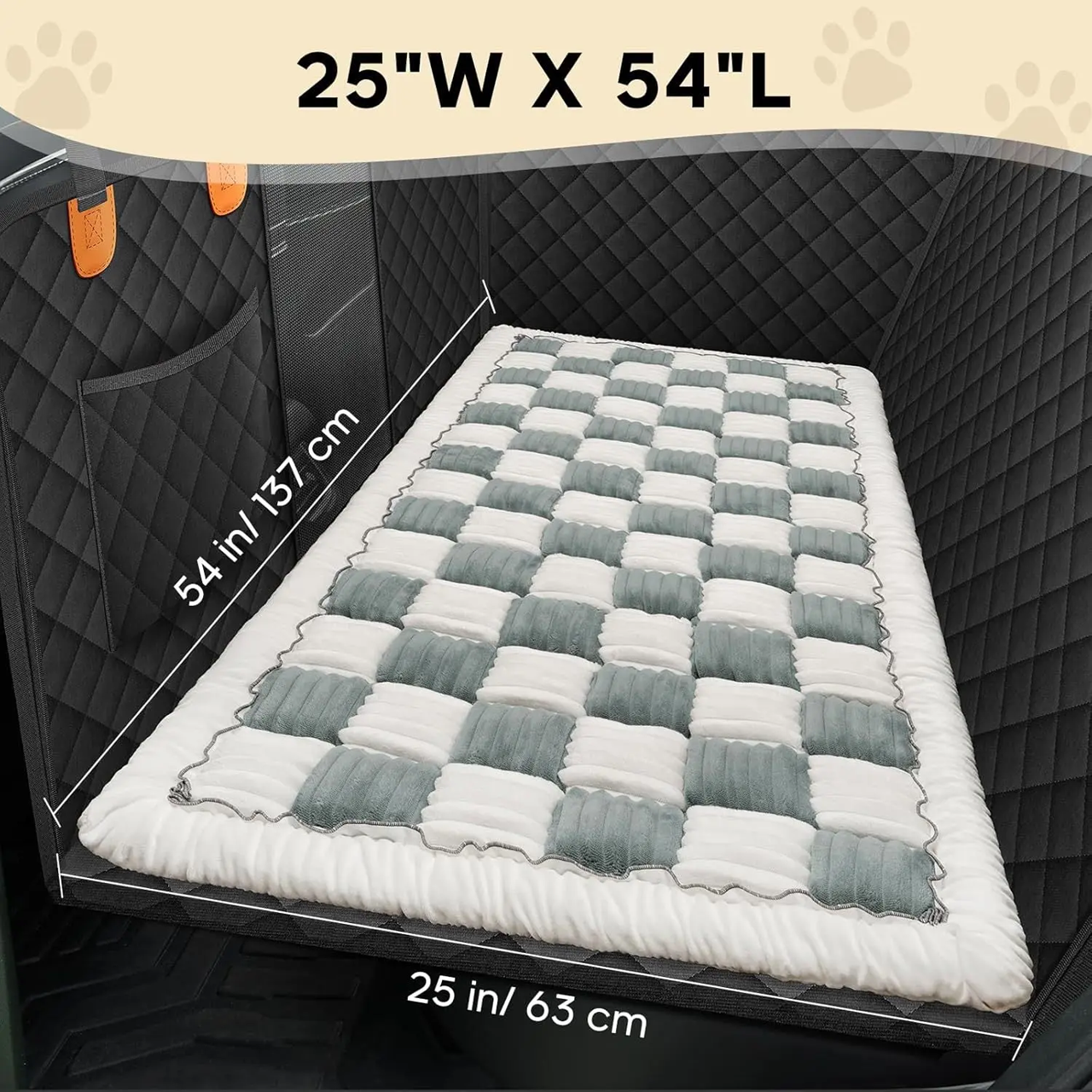 Sleeping Car Mat Pet Thickened Seat Pad Car Back Seat Checkered Dog Bed In Stock Factory Wholesale