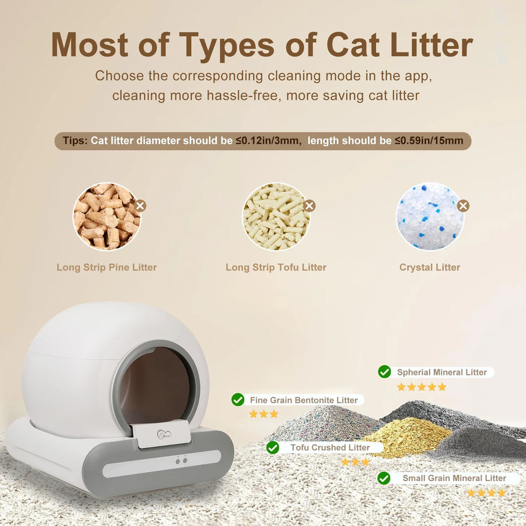 DOEL 65L Self-Cleaning Cat Litter Box with App Control | Automatic Smart Litter Box