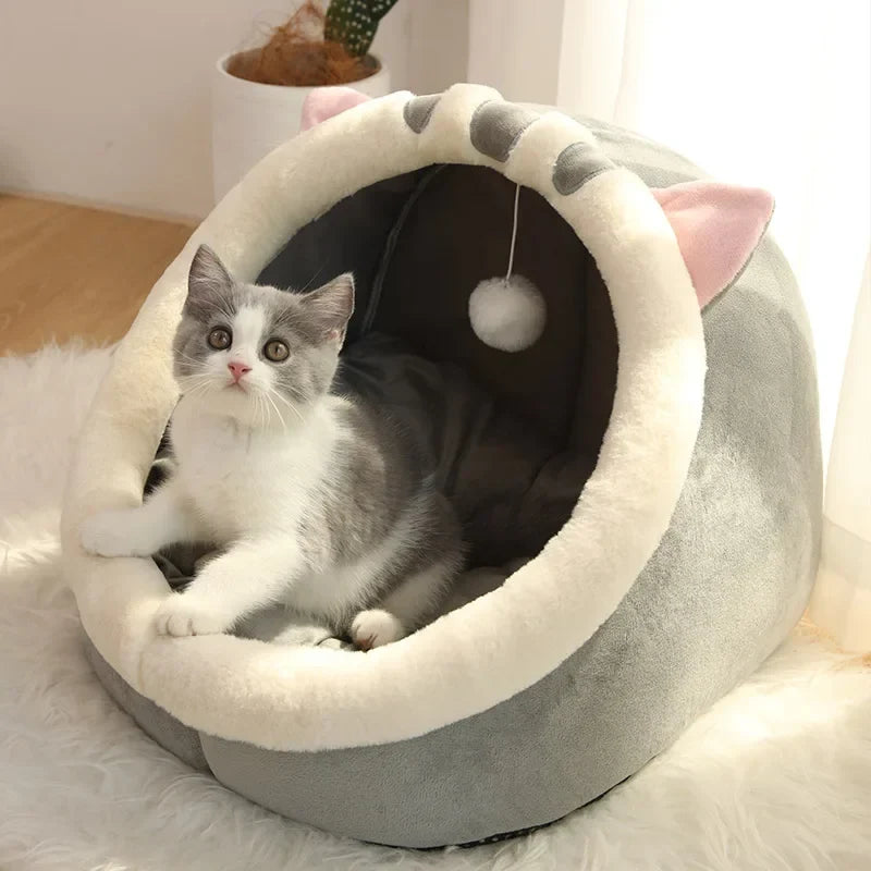 Deep Sleep Cat Bed | Foldable Washable Cat Cave Bed for Cats & Small Dogs