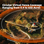 New Upgrade Smart GPS Wireless Dog Fence, Pet Training Collar,Electronic Fence,Invisible Virtual Outdoor Waterproof OLED Screen