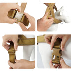 Tactical Anti-Pull Dog Harness - 1000D Nylon Adjustable for Large Dogs, Outdoor Training Vest with Handle & Reflective