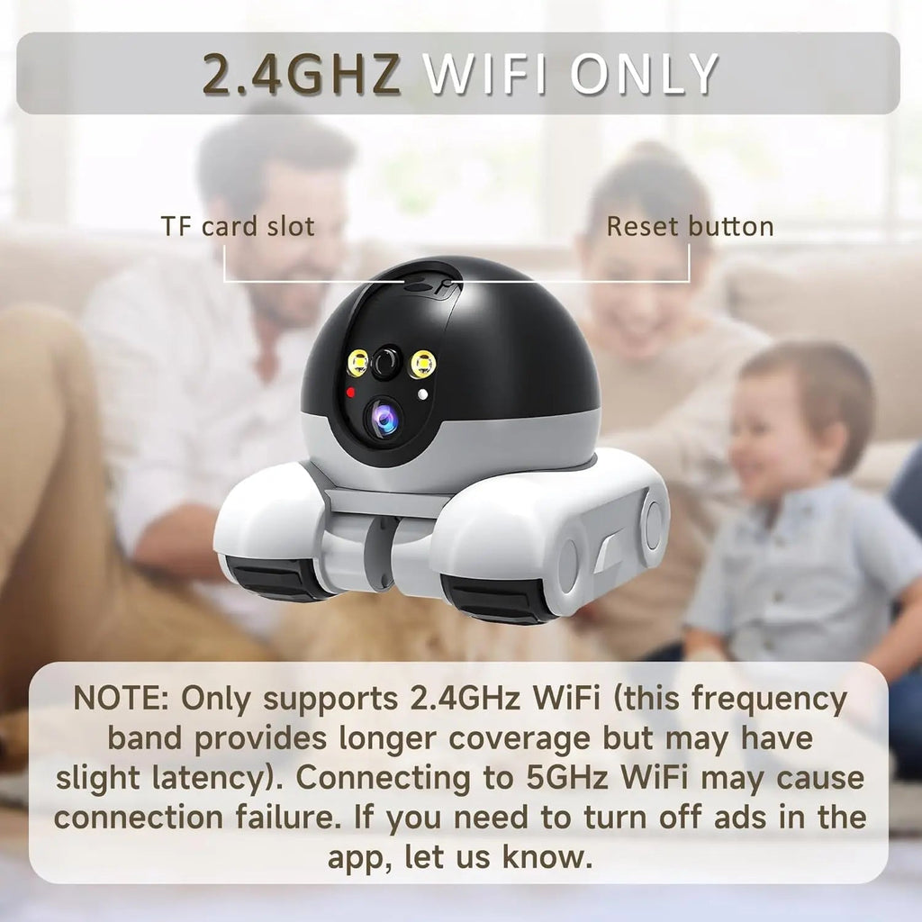 WiFi Robot Pet Camera – 1080P, 2-Way Talk, Night Vision & Motion Detection