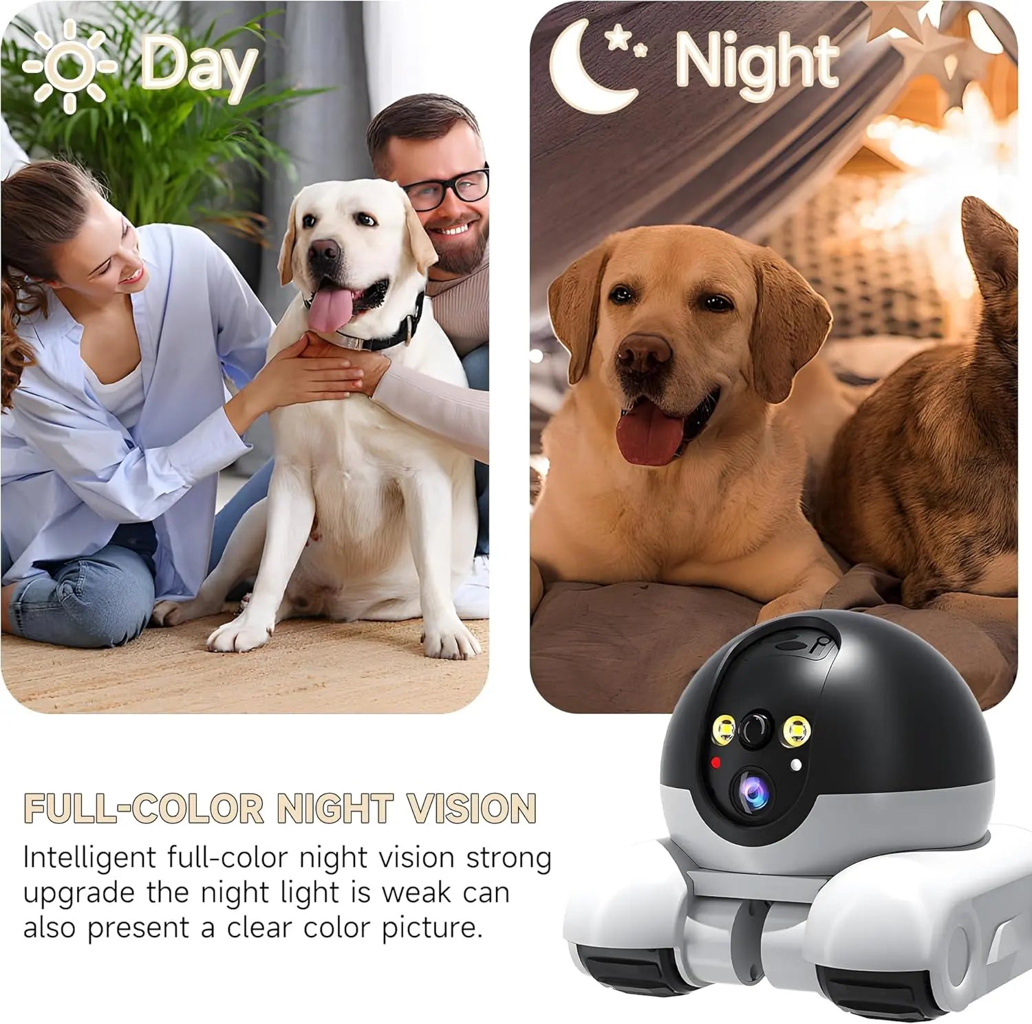 WiFi Robot Pet Camera – 1080P, 2-Way Talk, Night Vision & Motion Detection
