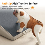 Dog Stairs for Small Dogs and Cats, Foldable 2-in-1 Wooden Pet Steps