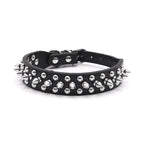 Small Spiked Black Dog Cat Collar For Small Medium Dogs Boy Male - Adjustable Studded Puppy Collars - Soft Padded Punk Leather Dog Collar For Chihuahua French Bulldog Pug
