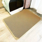 Large Cat Litter Mat | Double Layer Waterproof Honeycomb Design with EVA Foam